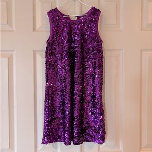 Fully sequined, purple A line dress by Chasing Fireflies.  Girls size 10.